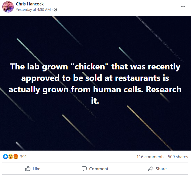 Fact Check 'Lab Grown' Chicken Approved By Regulators Is NOT 'Grown